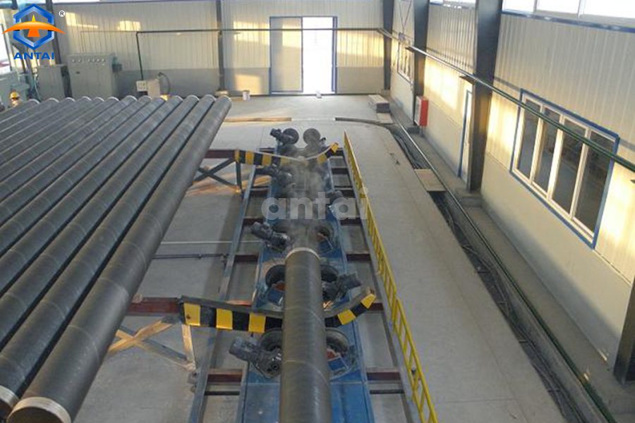 3PE steel pipe outer wall and inner wall anti-corrosion coating equipment system production line